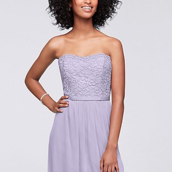 NWT David’s Bridal F18095 Iris, Strapless Dress - Picture 2 of 8